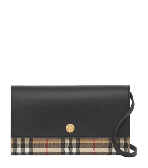 burberry women's black quilted leather wallet|Burberry vintage check wallet.